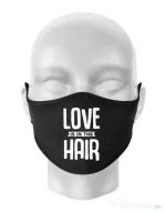 Masca personalizata reutilizabila Love is in the hair Negru