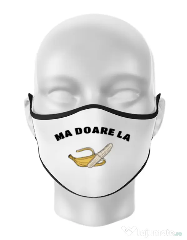 Masca personalizata reutilizabila Ma doare Alb