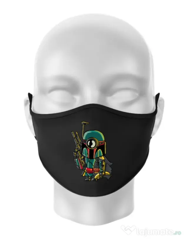 Masca personalizata reutilizabila Minion Boba Fett Negru