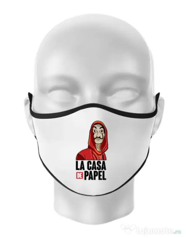 Masca personalizata reutilizabila Money heist Alb