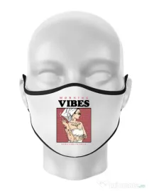 Masca personalizata reutilizabila Morning vibes Alb