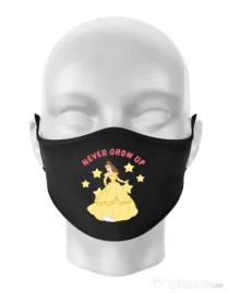 Masca personalizata reutilizabila Never grow up Negru