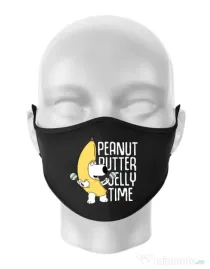 Masca personalizata reutilizabila Peanut butter jelly time Negru