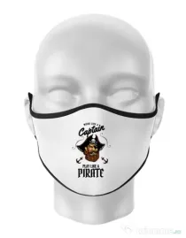 Masca personalizata reutilizabila Play like a pirate Alb