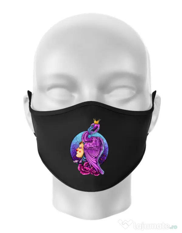 Masca personalizata reutilizabila Queen Negru