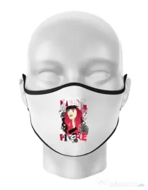 Masca personalizata reutilizabila Raining fire Alb