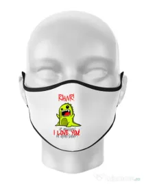 Masca personalizata reutilizabila Rawr Alb