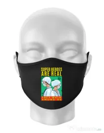 Masca personalizata reutilizabila Real super heroes Negru