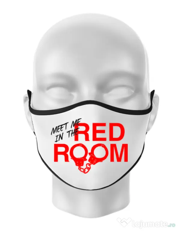 Masca personalizata reutilizabila Red room Alb