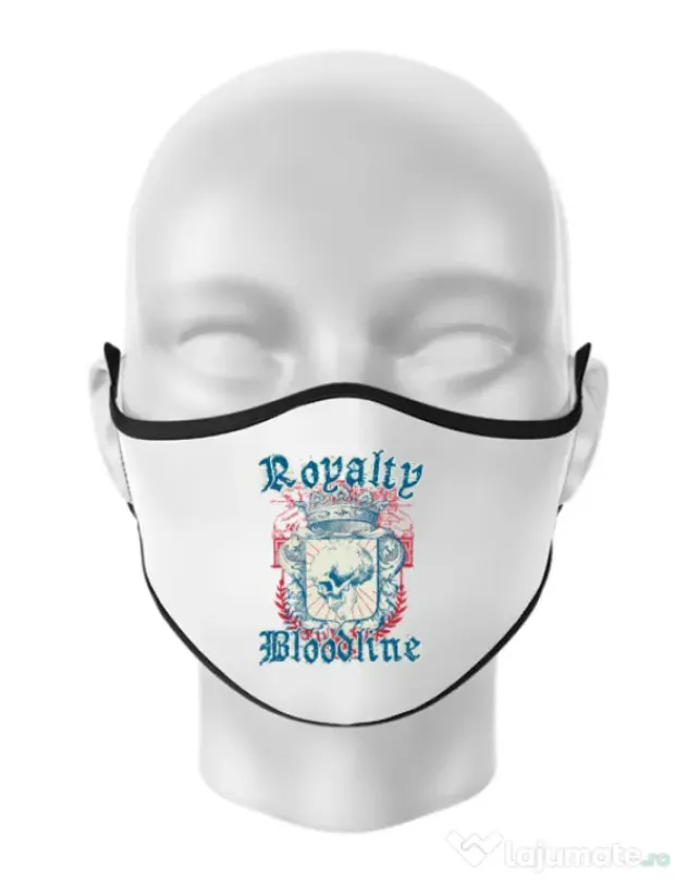 Masca personalizata reutilizabila Royalty bloodline Alb