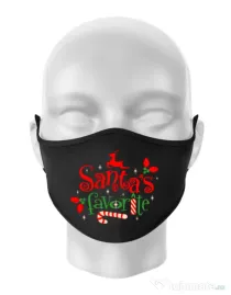 Masca personalizata reutilizabila Santas favorite Negru