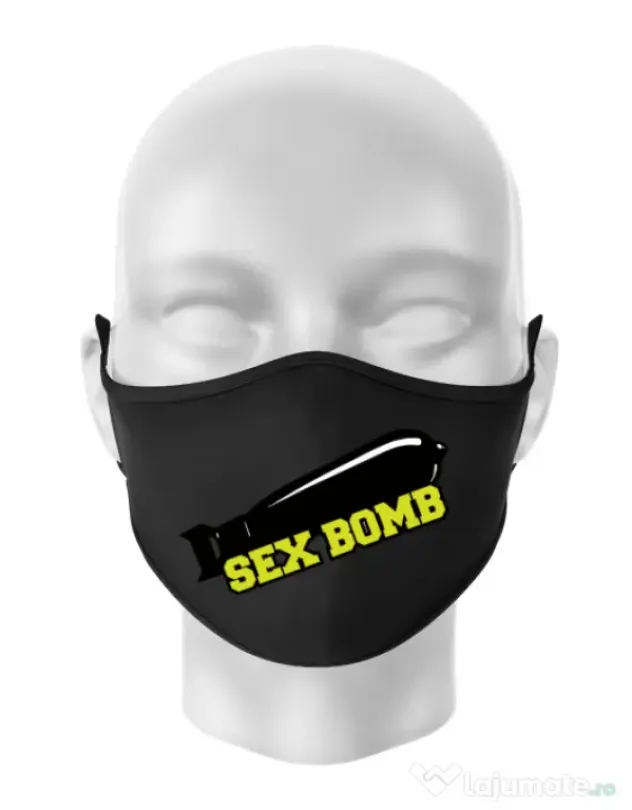 Masca personalizata reutilizabila Sex bomb Negru