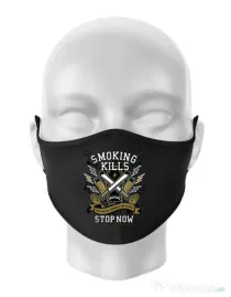 Masca personalizata reutilizabila Smoking Kills Negru