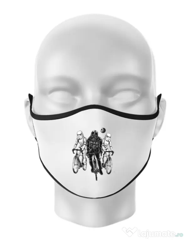 Masca personalizata reutilizabila Star bikers Alb