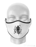 Masca personalizata reutilizabila Star bikers Alb