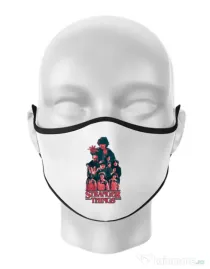Masca personalizata reutilizabila Stranger team Alb