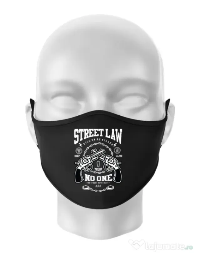 Masca personalizata reutilizabila Street Law Negru