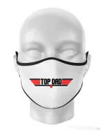 Masca personalizata reutilizabila Top dad Alb