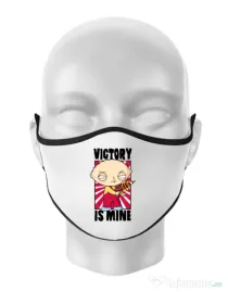 Masca personalizata reutilizabila Victory is mine Alb