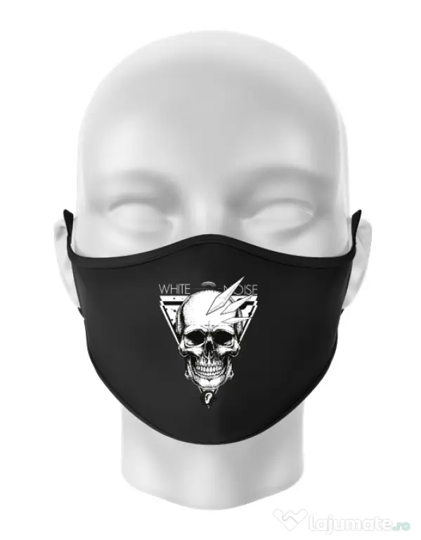 Masca personalizata reutilizabila White noise Negru