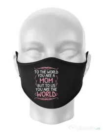 Masca personalizata reutilizabila You are the world Negru