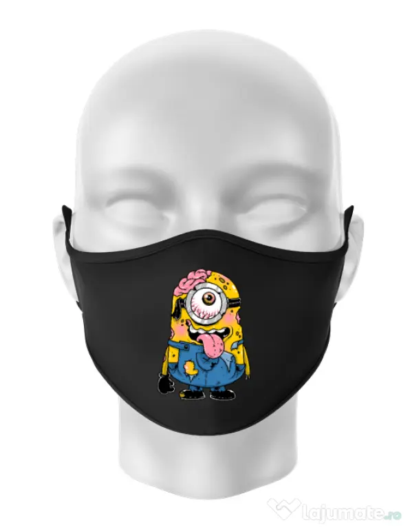 Masca personalizata reutilizabila Zombie minion Negru