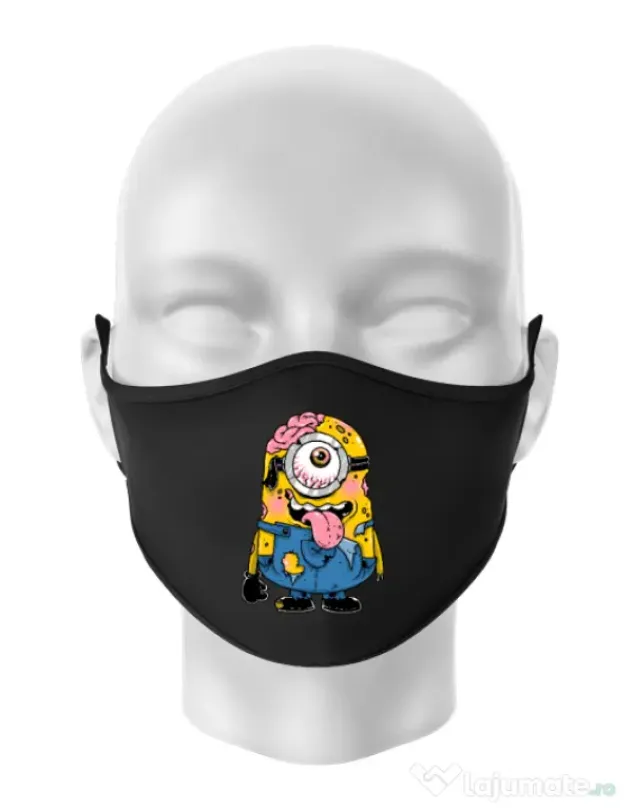 Masca personalizata reutilizabila Zombie minion Negru