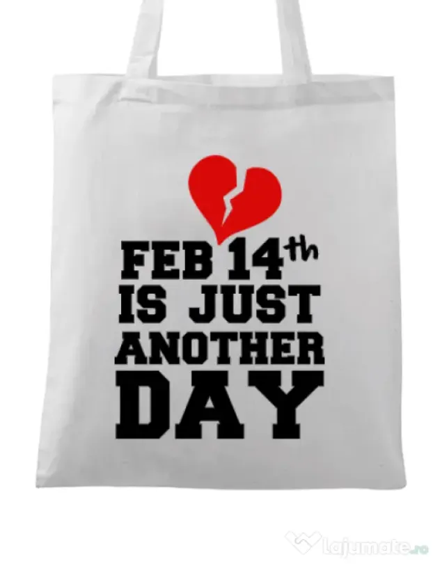 Sacosa din panza 14 Februarie Alb
