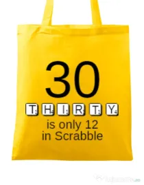 Sacosa din panza 30 in scrabble Galben