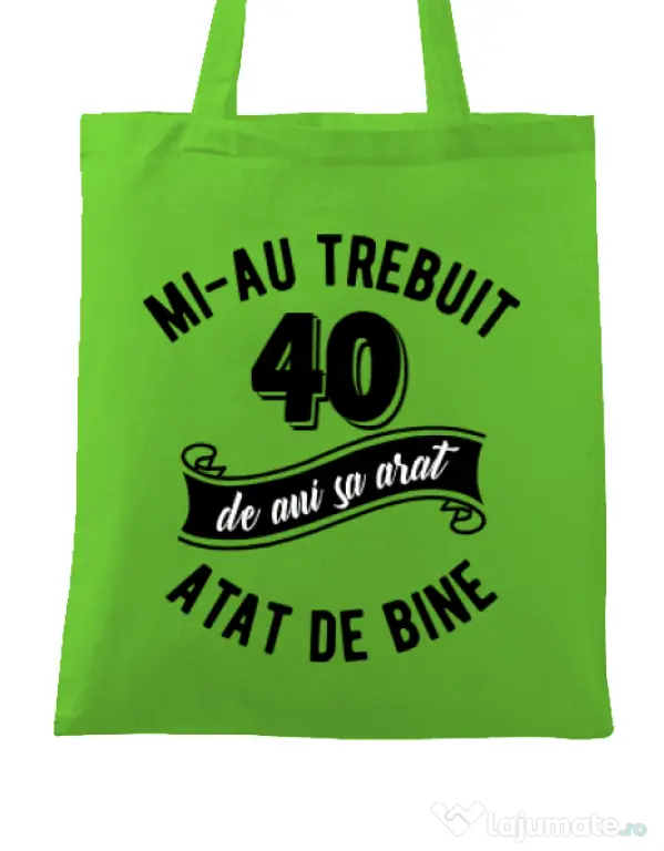 Sacosa din panza 40 de ani Verde mar