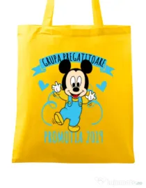 Sacosa din panza Absolvire Mickey Mouse Galben