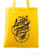 Sacosa din panza Accept Yourself Galben