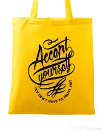 Sacosa din panza Accept Yourself Galben
