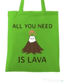 Sacosa din panza All you need is lava Verde mar