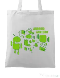 Sacosa din panza Android anatomy Alb