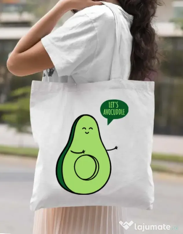 Sacosa din panza Avocuddle 1 Alb