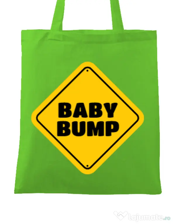 Sacosa din panza Baby bump Verde mar