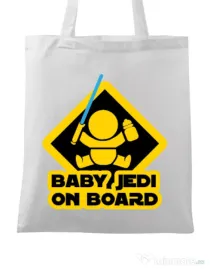 Sacosa din panza Baby Jedi Alb
