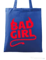 Sacosa din panza Bad girl Albastru regal