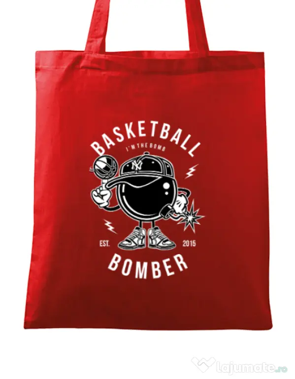 Sacosa din panza Basketball Bomber Rosu