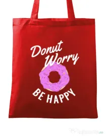 Sacosa din panza Be happy Rosu
