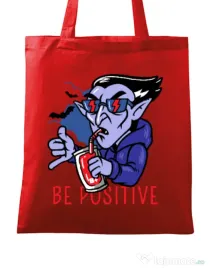 Sacosa din panza Be positive Rosu