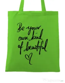 Sacosa din panza Be your own kind of beautiful Verde mar