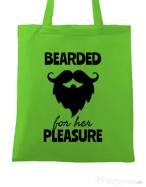 Sacosa din panza Bearded for her pleasure Verde mar