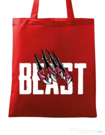 Sacosa din panza Beast Rosu