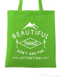 Sacosa din panza Beautiful things Verde mar