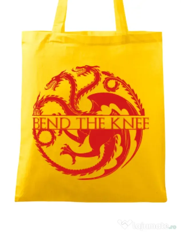 Sacosa din panza Bend the knee Galben