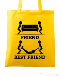 Sacosa din panza Best friend Galben