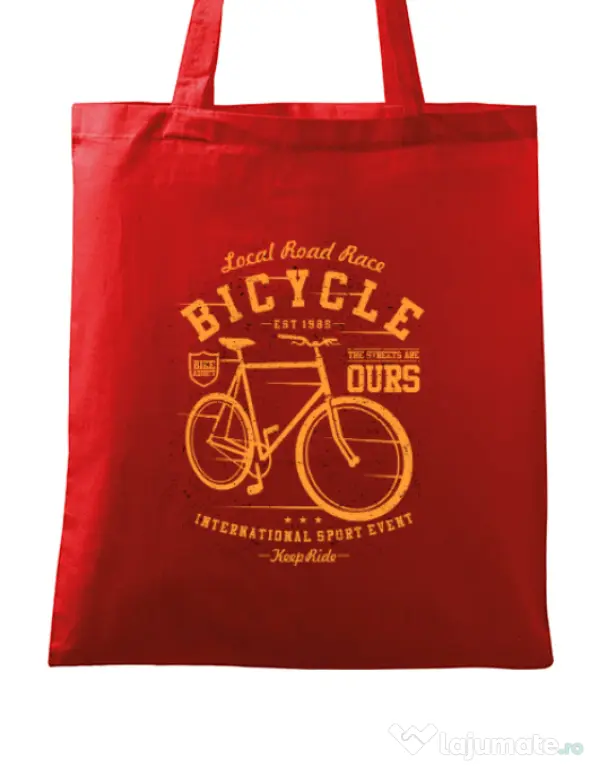Sacosa din panza Bicycle Rosu
