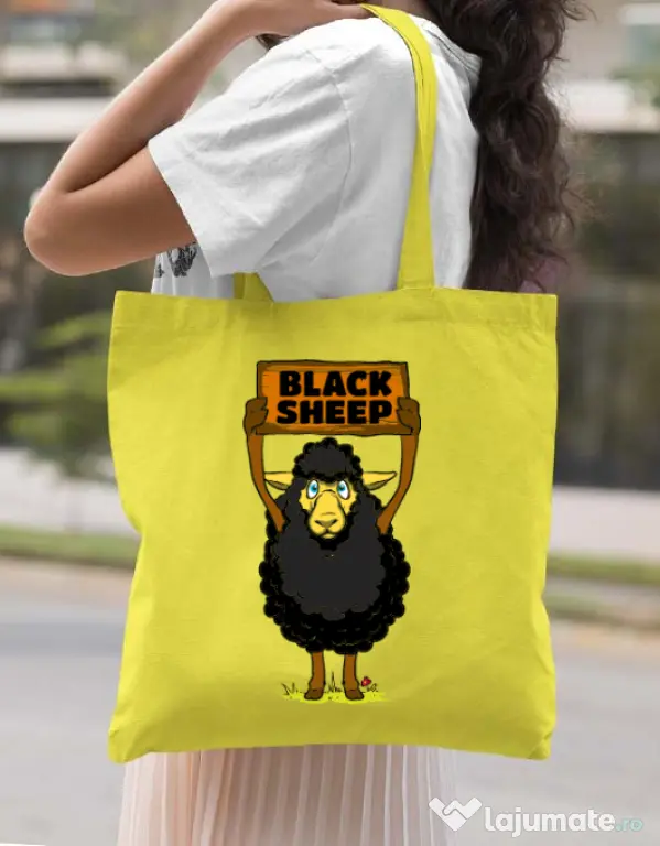 Sacosa din panza Black sheep Galben